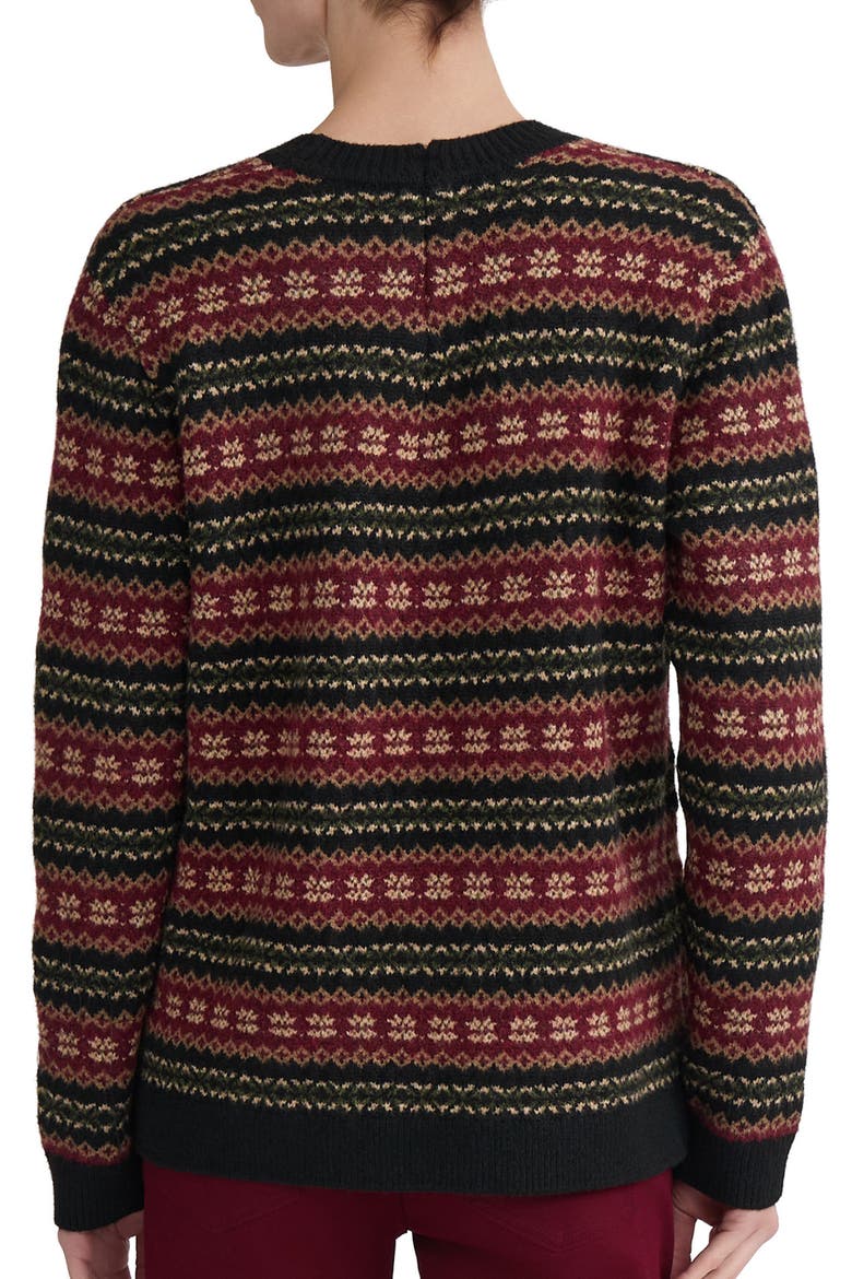Fair Isle Crewneck Sweater, Alternate, color, CLASSIC WINE MULTI