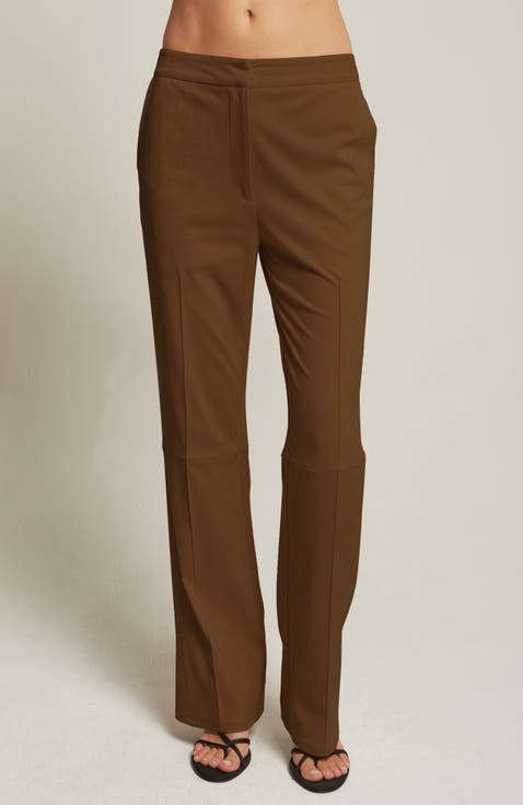 Faux Suede Flared Pants