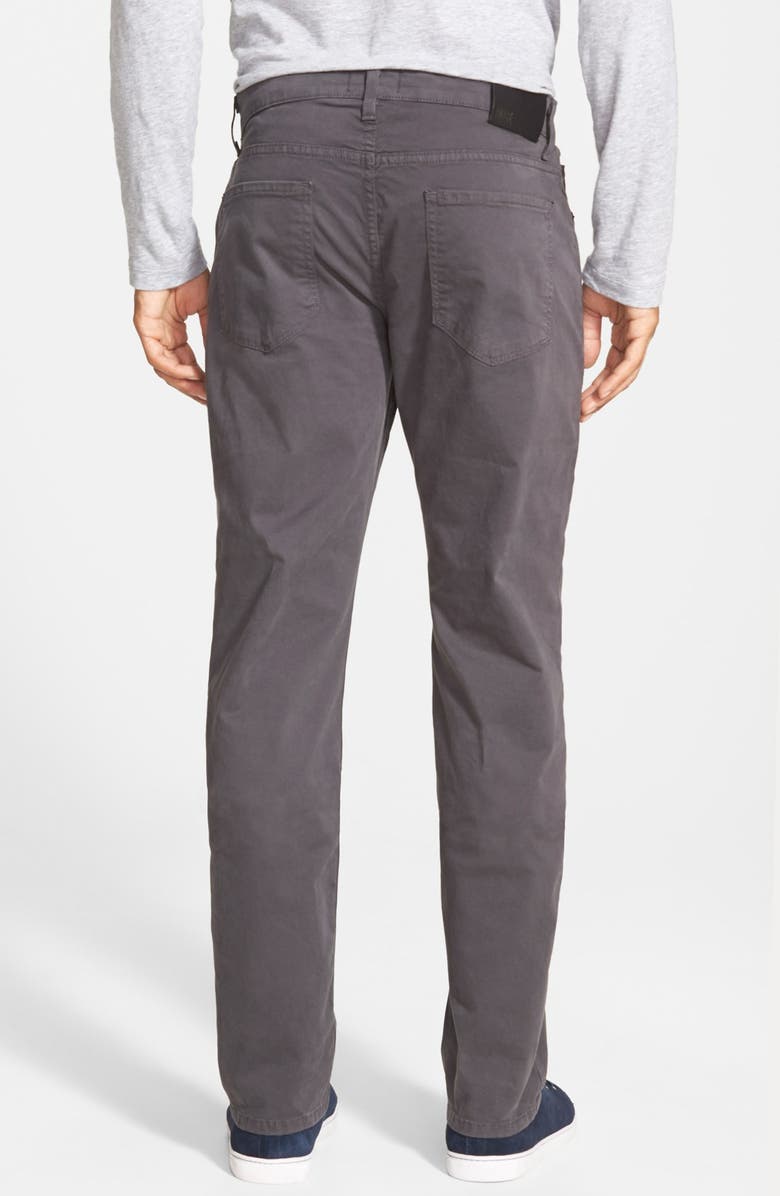 PAIGE Normandie Slim Straight Leg Twill Pants, Alternate, color, Soot Dark Grey