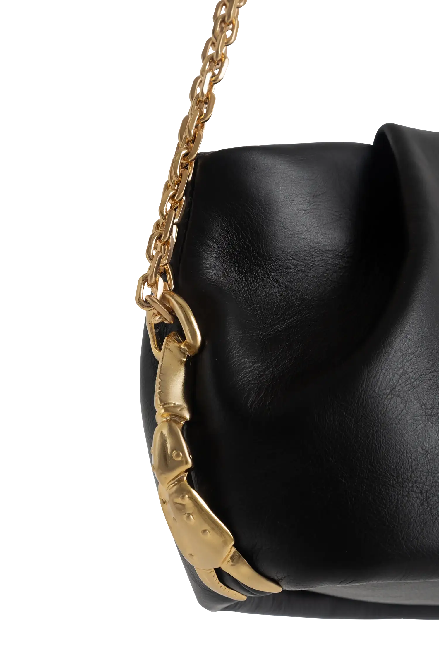 Leather Crab Clutch, Alternate, color, Black
