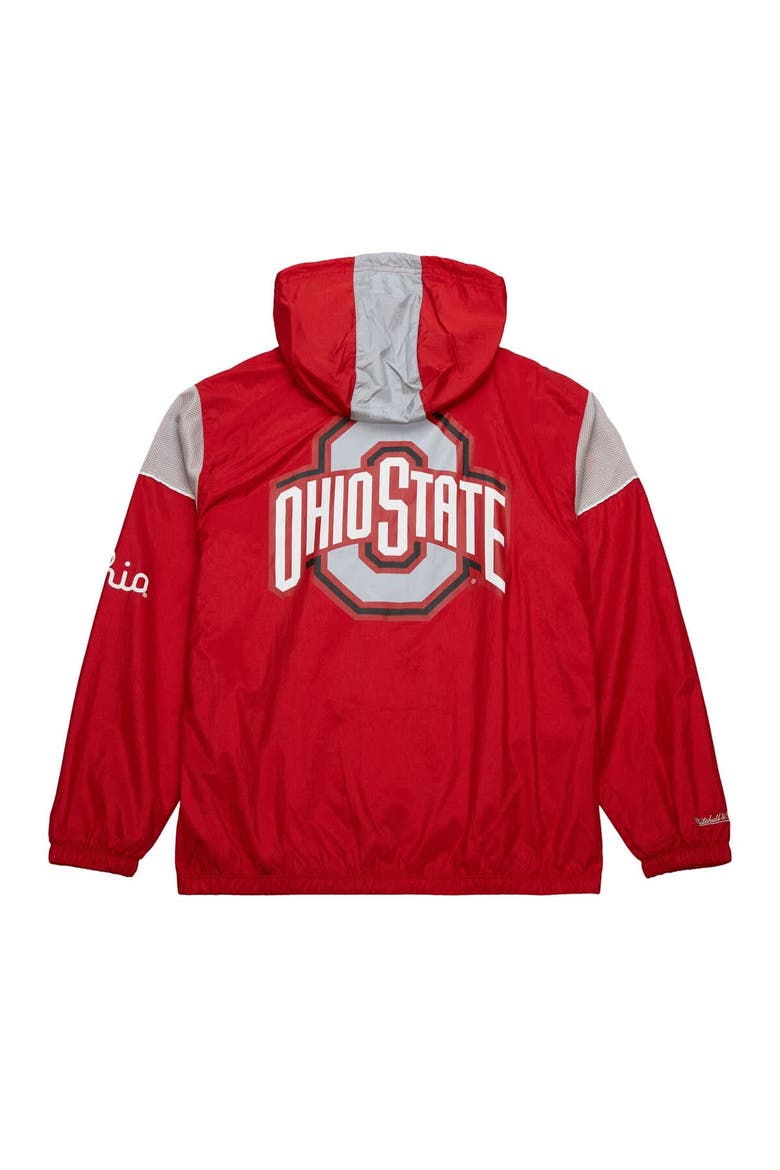 Men's Mitchell & Ness Scarlet Ohio State Buckeyes Team 3.0 Anorak Half-Zip Hoodie, Alternate, color, Scarlet