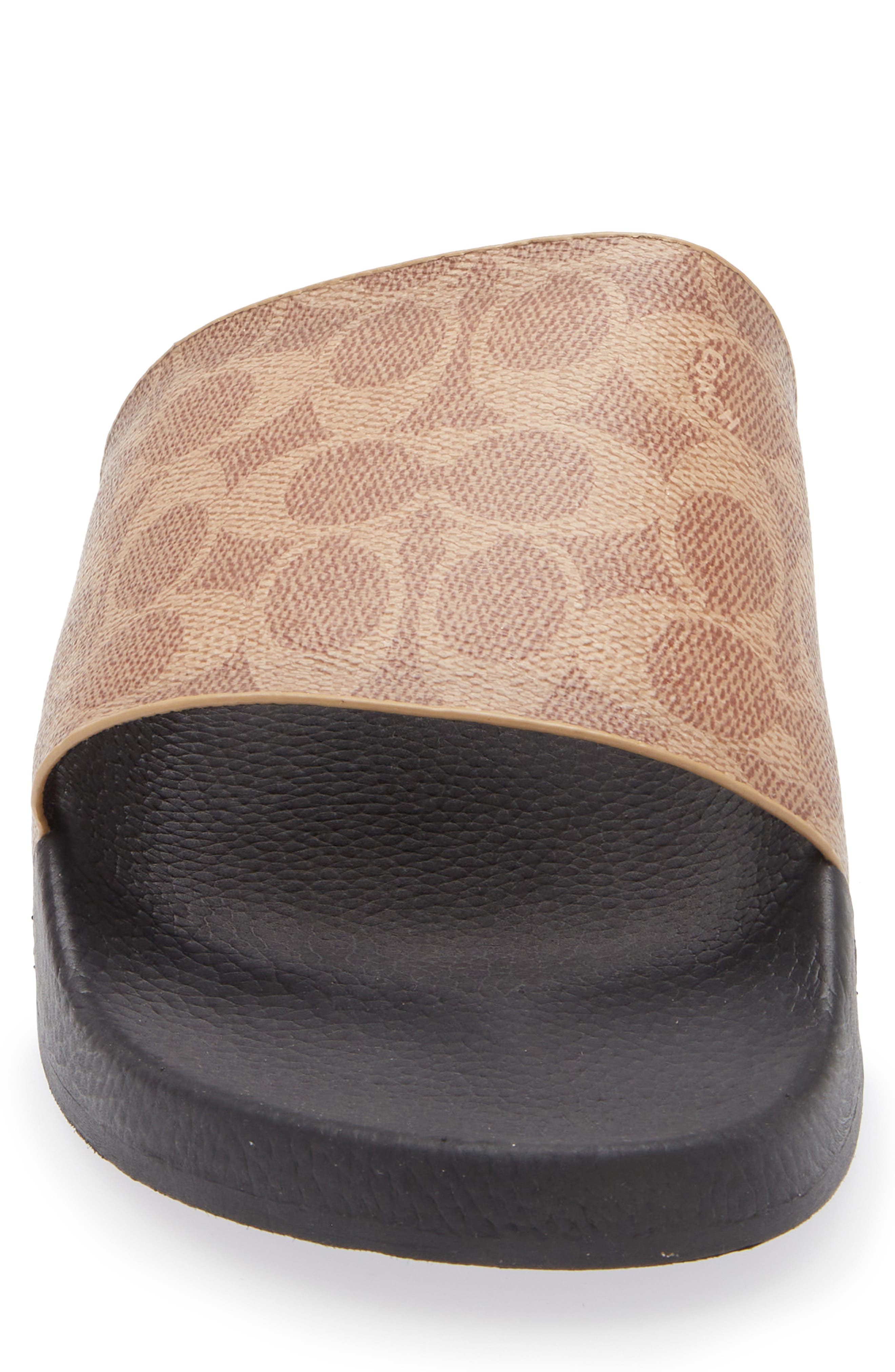 COACH Signature Slide Sandal, Alternate, color, Tan Signature