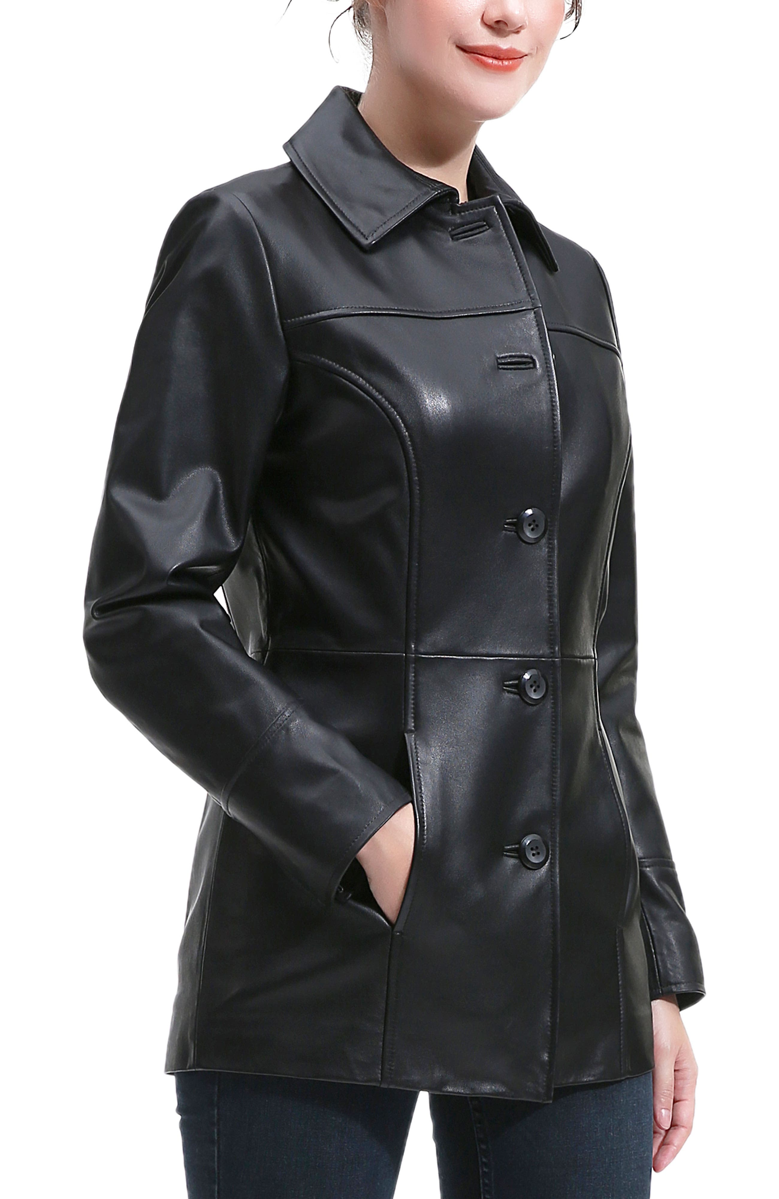 Women's Ailany Leather Car Coat - image 2