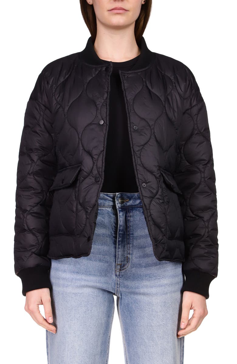 Sanctuary Vancouver Quilted Bomber Jacket, Main, color,