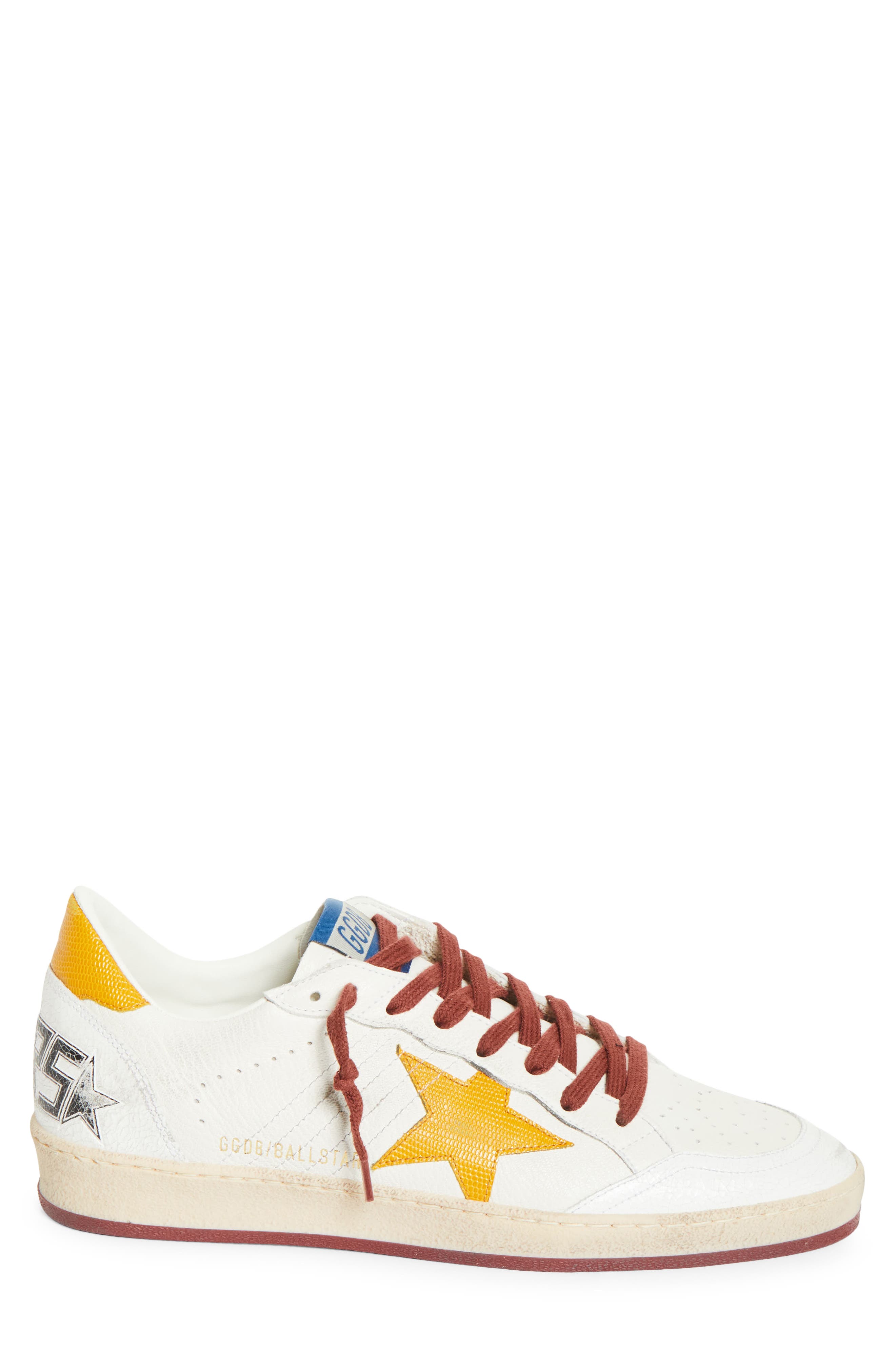 Golden Goose Ball Star Sneaker, Alternate, color, White/ Yellow