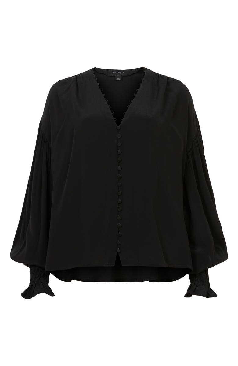AllSaints Stella Button-Up Blouse, Alternate, color, 