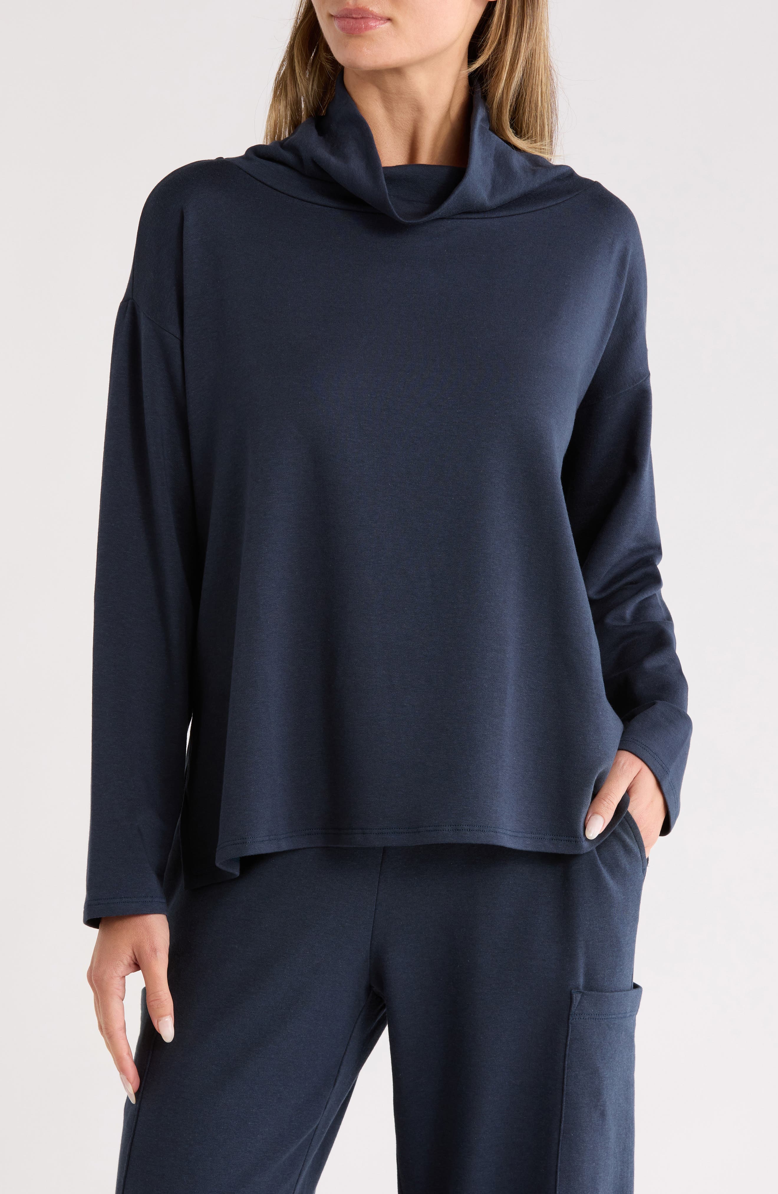 Eileen Fisher Drapey Funnel Neck Top