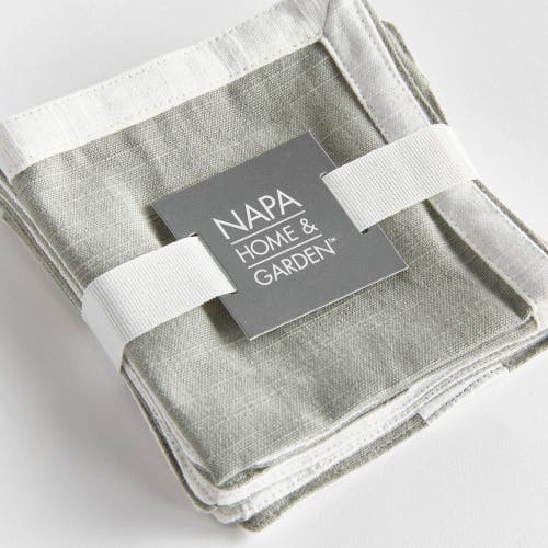 Napa Home & Garden Fernbrook Cocktail Napkins Set Of 4 In Gray