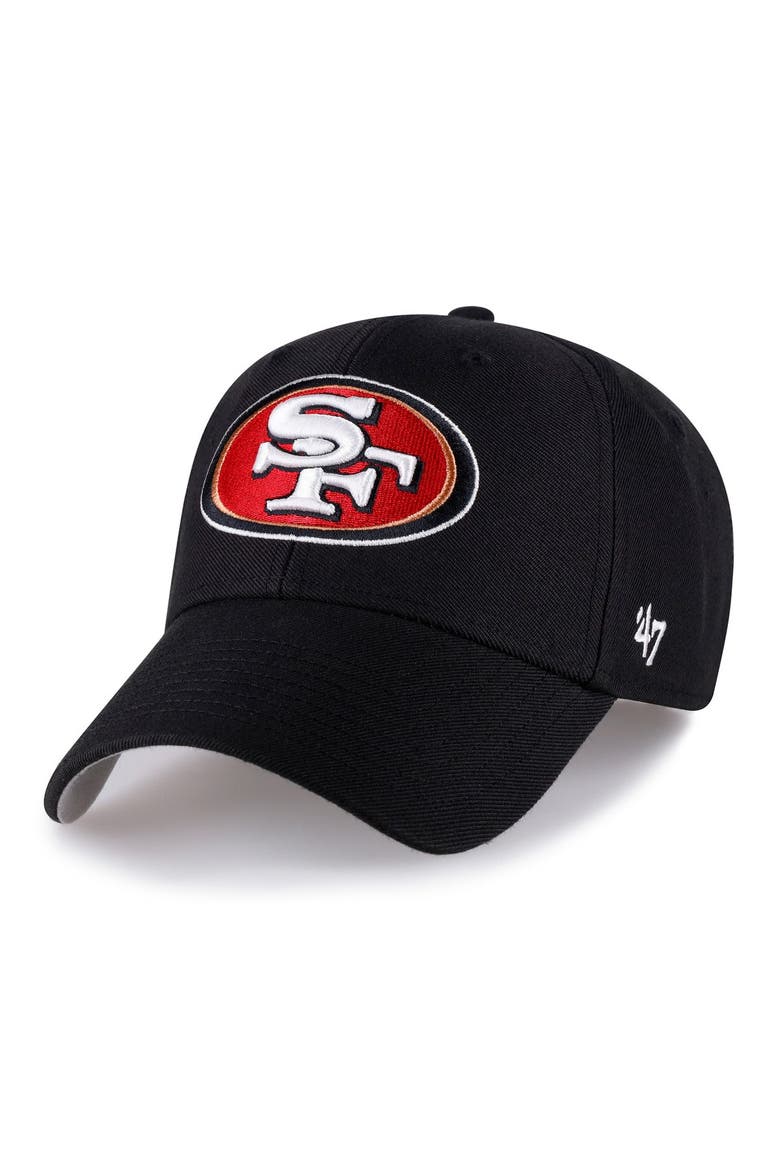 Men's '47  Black San Francisco 49ers MVP Adjustable Hat, Main, color, Black
