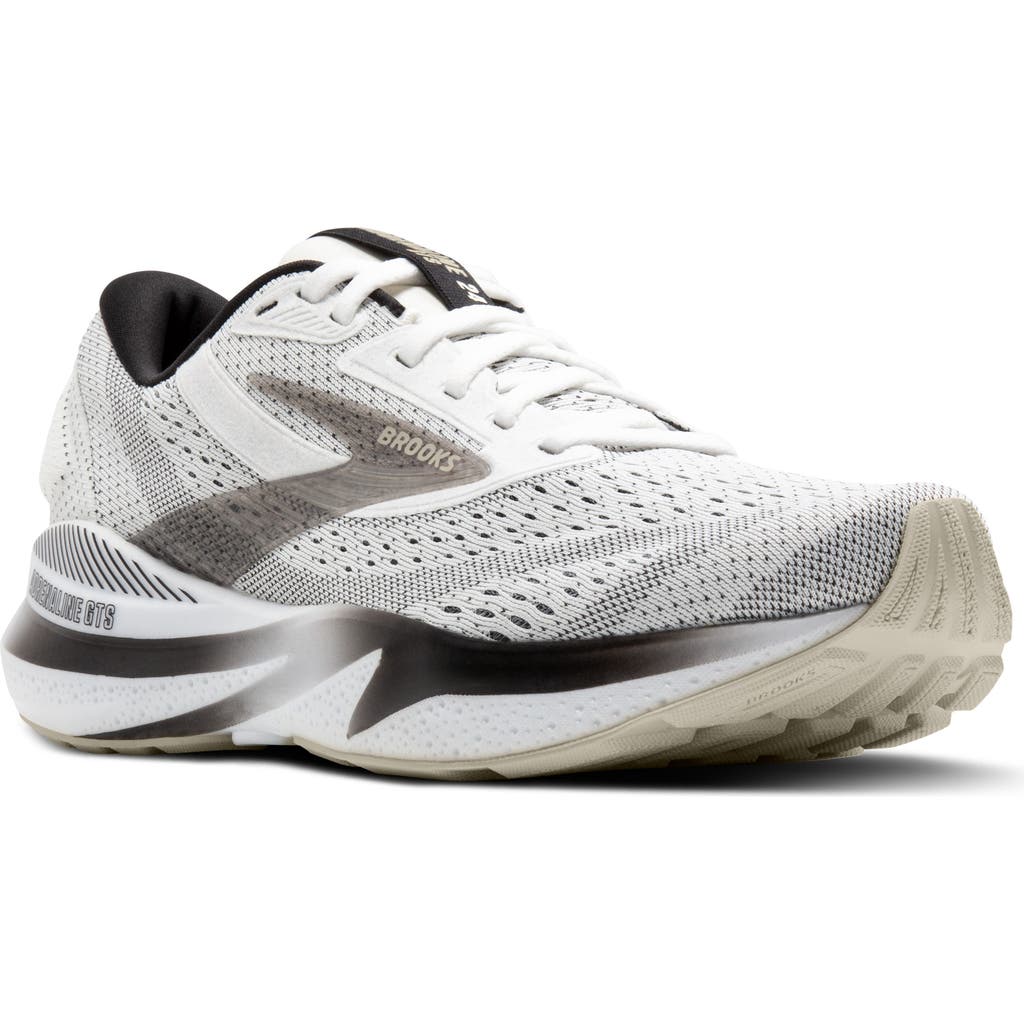 Brooks Adrenaline Gts 24 Running Shoe In White/black/pelican