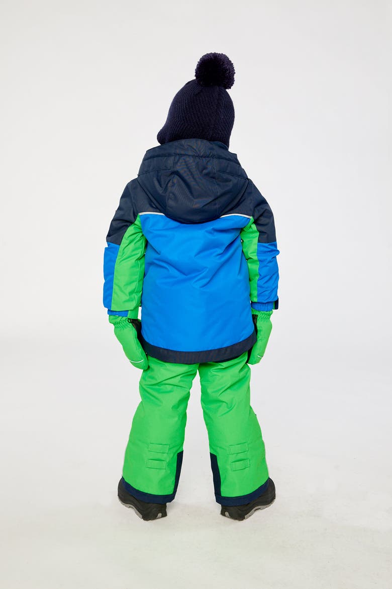 Play Colorblock Jacket & Reinforced Pants Two Piece Snowsuit, Alternate, color, Royal Blue and Green