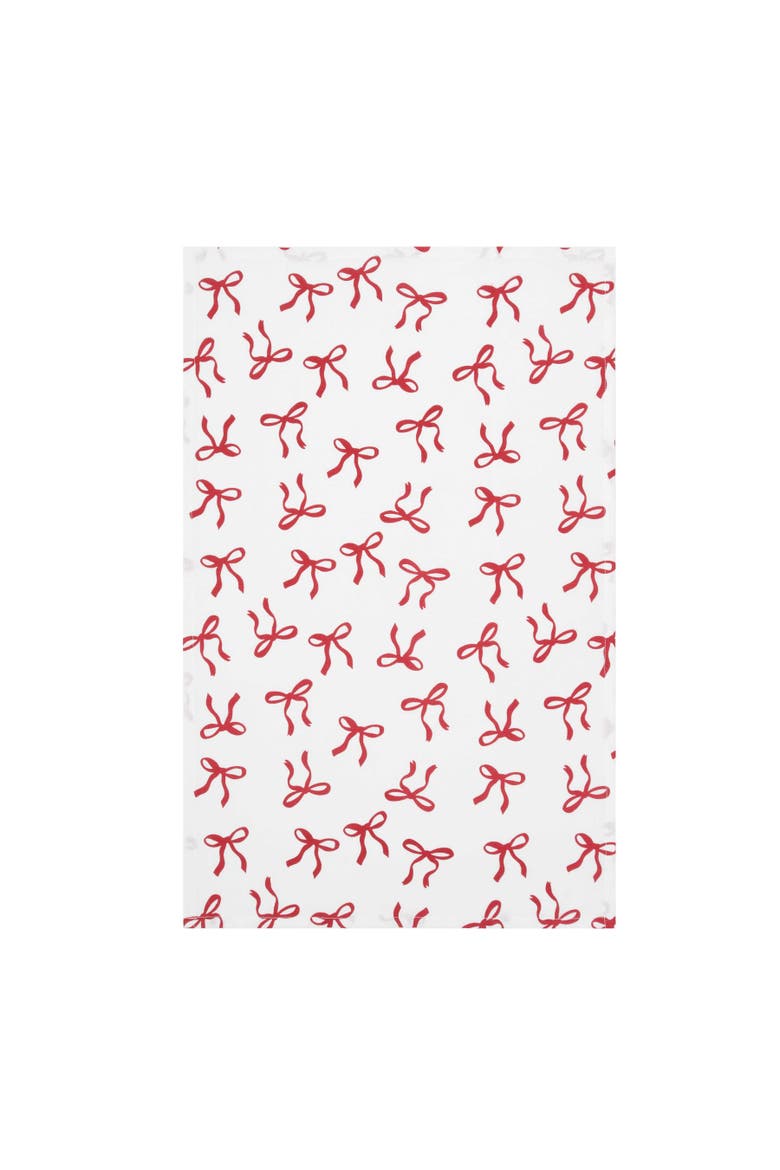 Holiday Festive Bows and Ribbons Christmas Towel, Alternate, color, Red