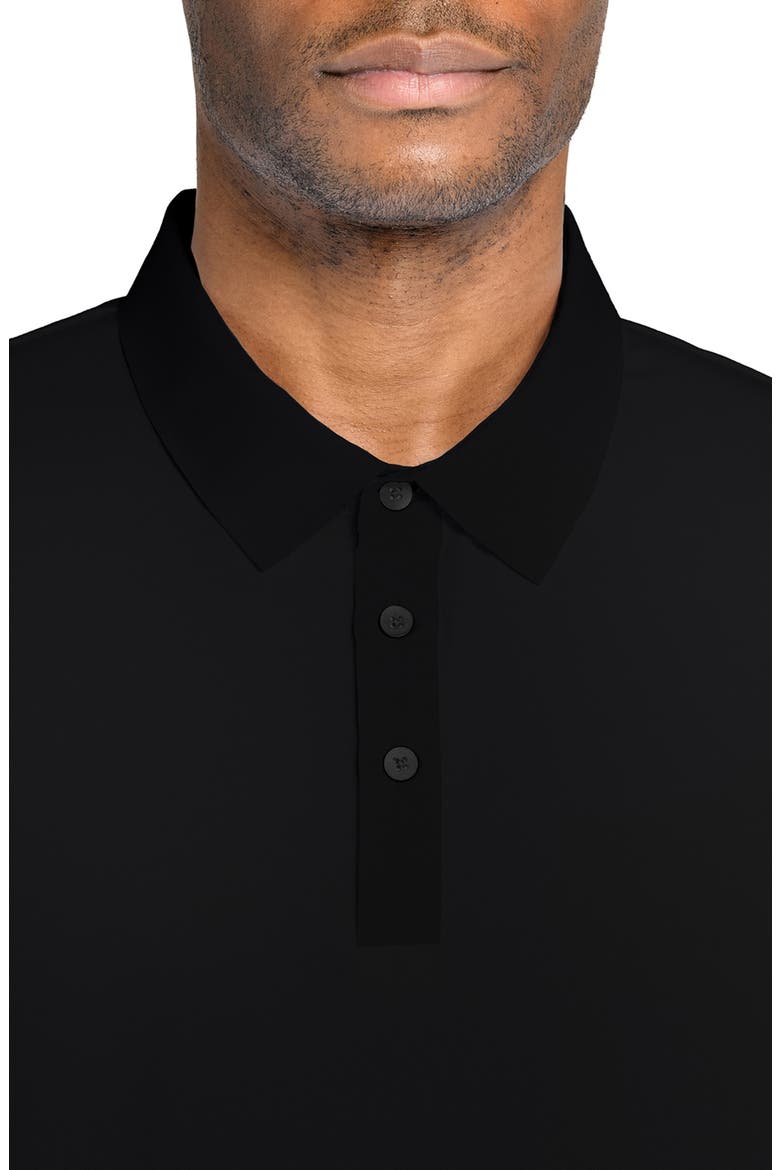 Solid Reworked Slim Fit Polo, Alternate, color, BLACK