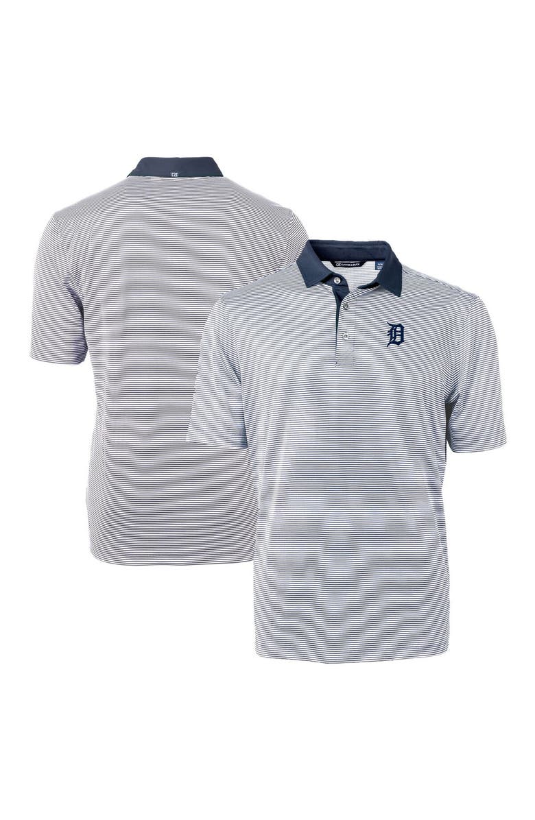 Cutter & Buck Men's Cutter & Buck Navy/White Detroit Tigers Virtue Eco Pique Micro Stripe Recycled Polo, Main, color, Navy