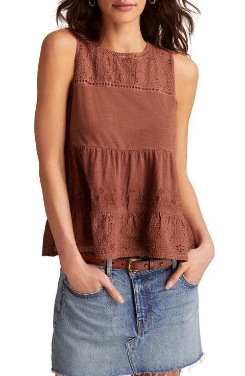 Embroidered Eyelet Tank