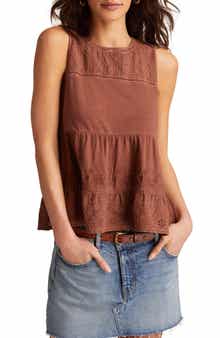 Lucky Brand Embroidered Eyelet Tank