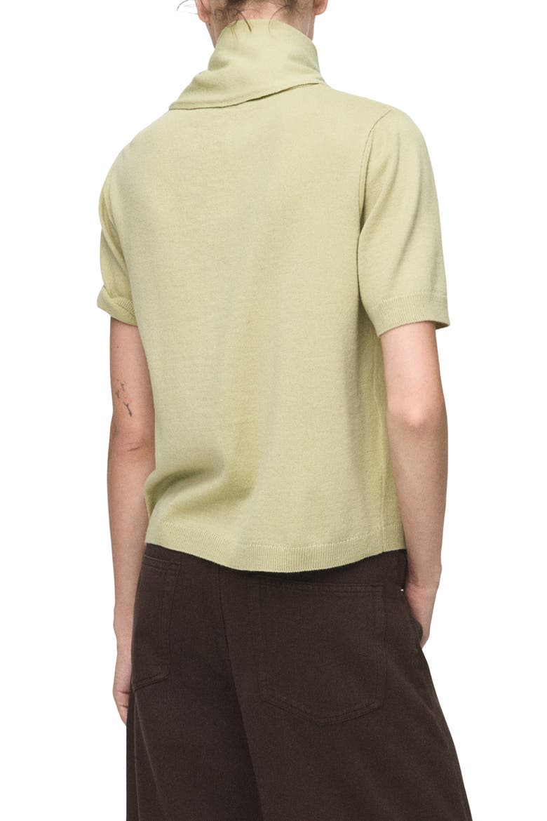 Short Sleeve Sweater with Scarf, Alternate, color, PASTEL GREEN
