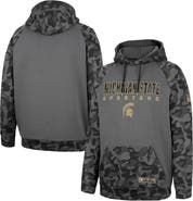 COLOSSEUM Men's Colosseum Charcoal Michigan State Spartans OHT Military Appreciation Camo Stack Raglan Pullover Hoodie