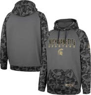 COLOSSEUM Men's Colosseum Charcoal Michigan State Spartans OHT Military Appreciation Camo Stack Raglan Pullover Hoodie