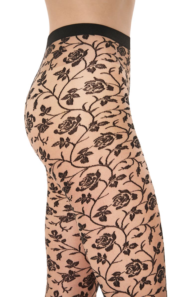 Wolford Rose Tights, Alternate, color, Fairly Light/ Black