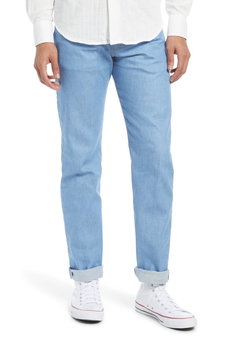 Naked & Famous Weird Guy Slim Fit Selvedge Jeans, Main, color, SUMMER SKY SELVEDGE