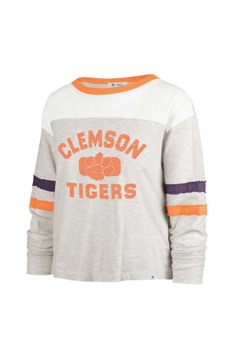 '47 Women's '47 Oatmeal Clemson Tigers All Class Lena Long Sleeve T-Shirt, Alternate, color, Oatmeal