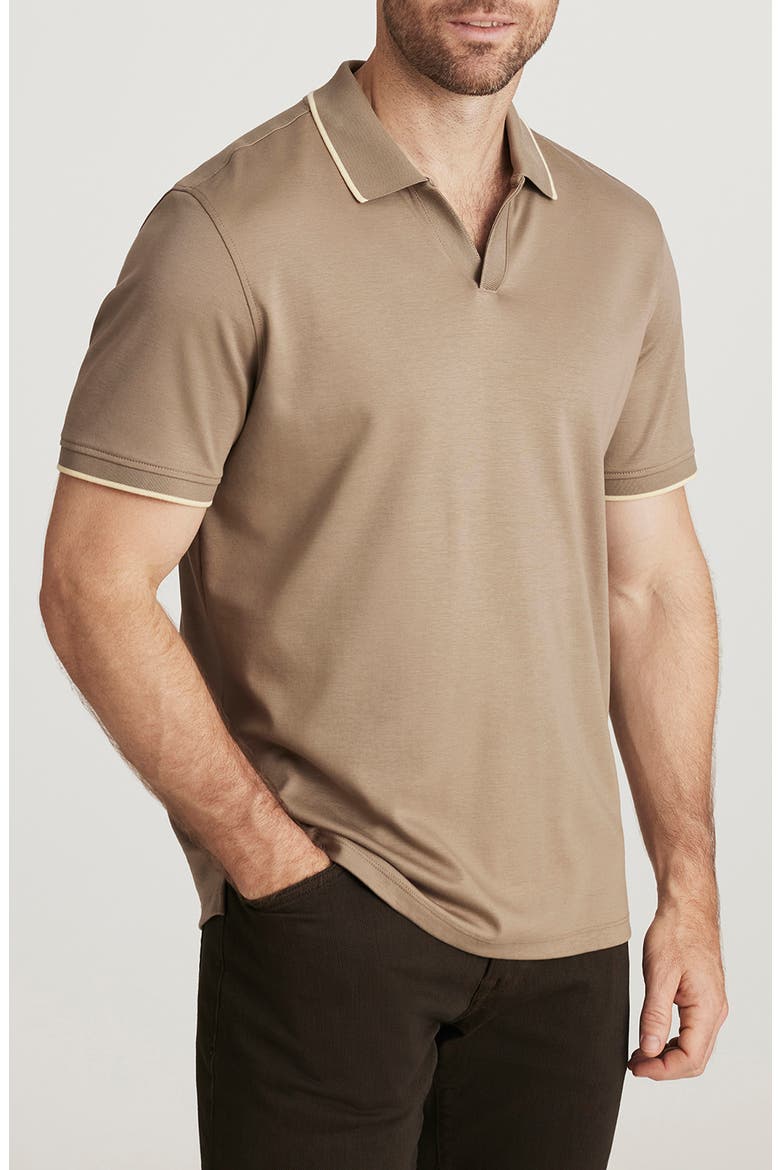 Riviera Tipped Pima Cotton Polo, Alternate, color, BRINDLE