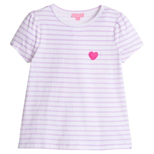 Bisby Kids' Striped Essential Tee In Lilac Stripe