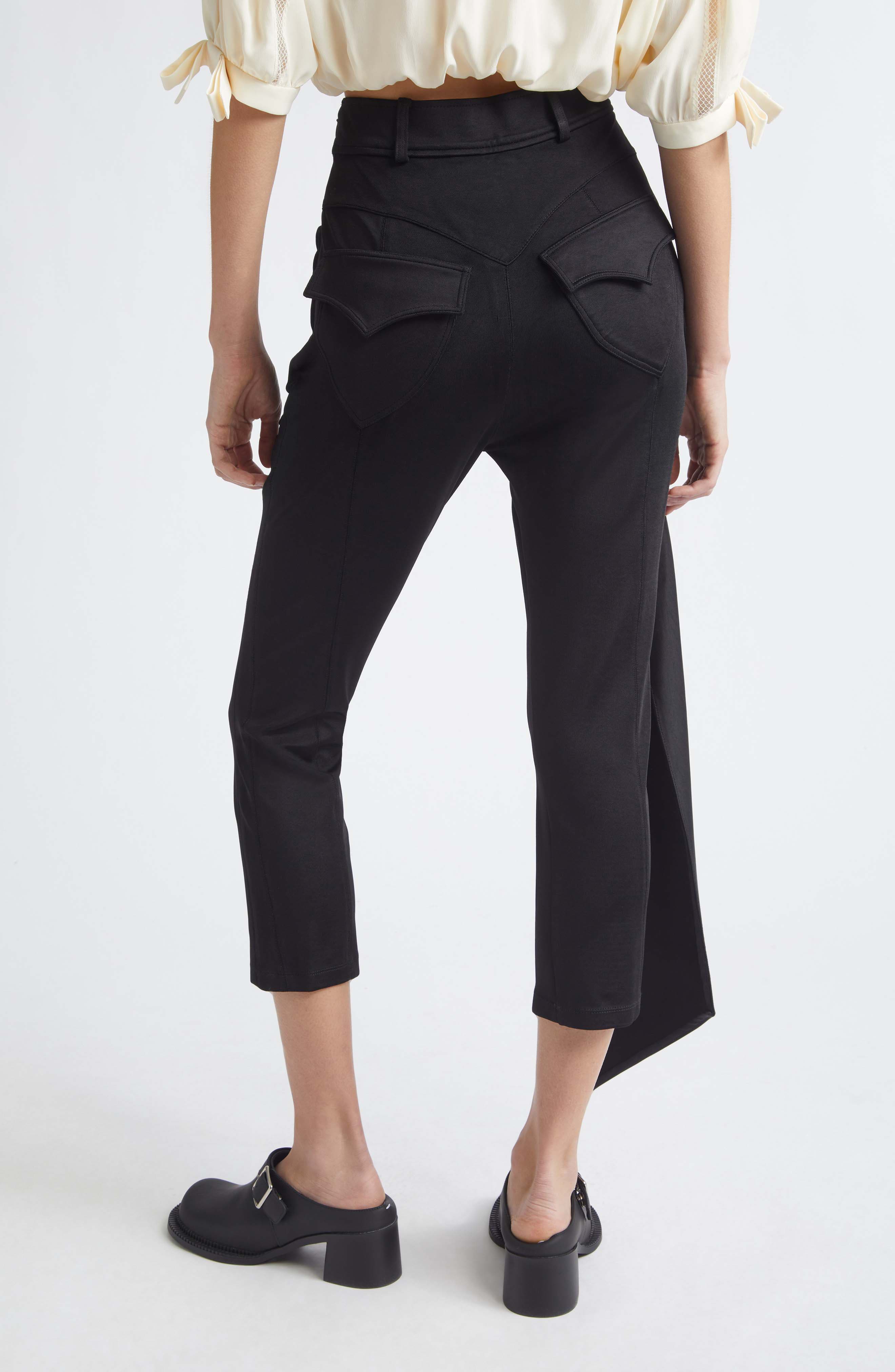 High Waist Drape Front Stretch Capri Pants - image 2
