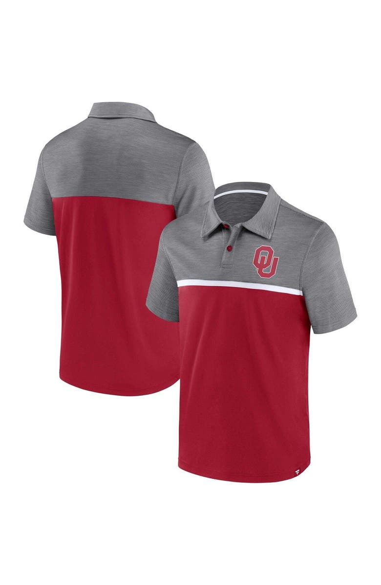 FANATICS Men's Fanatics Branded Crimson/Gray Oklahoma Sooners Polo, Main, color, Crimson