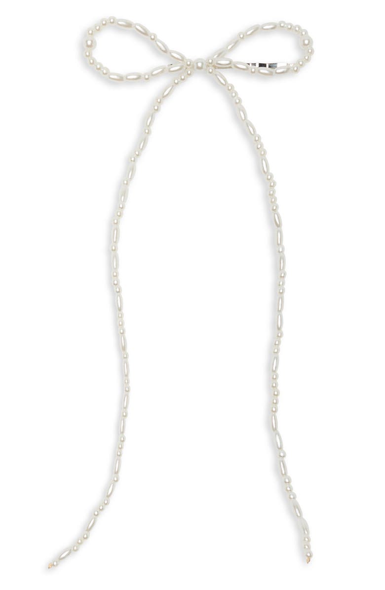 L. Erickson Gianna Faux Pearl Bow, Main, color, Pearl