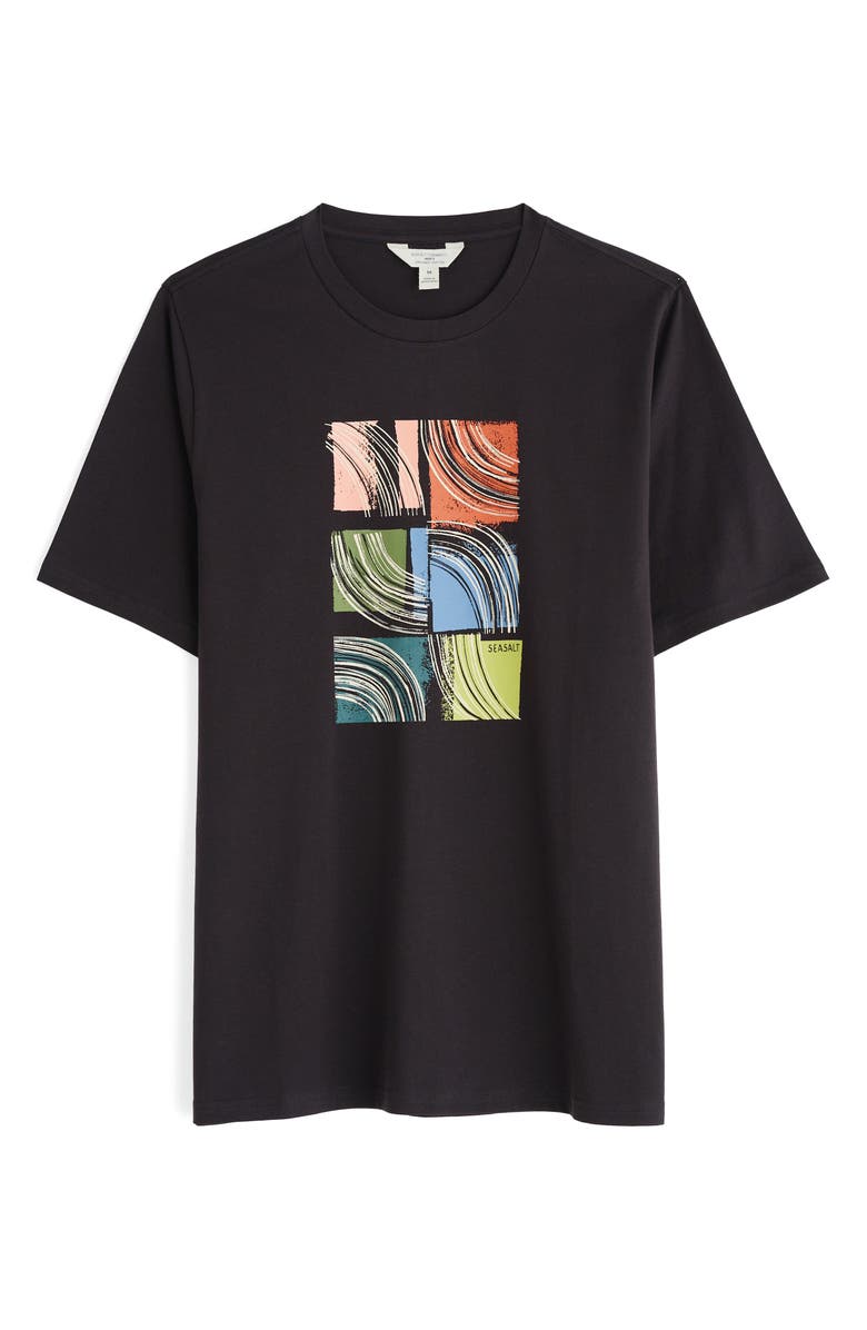 Seasalt Cornwall Midwatch Organic Cotton Graphic T-Shirt, Main, color, Collage Wave Onyx