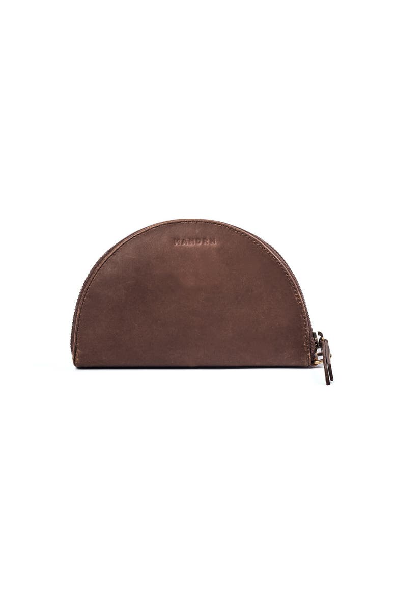 Leather Halfmoon Wallet, Main, color, Saddle (dark)