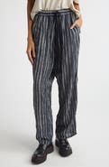R13 Relaxed Pleated Stripe Drawstring Waist Pants