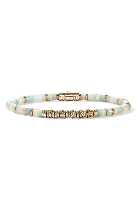 Heishi 14k Gold Quartzite Beaded Bracelet