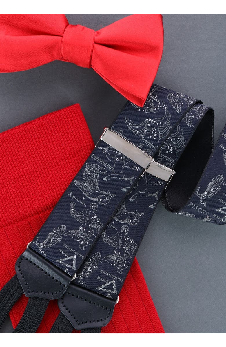 Trafalgar Retro Pattern Constellations Limited Run Silk Suspenders, Alternate, color,