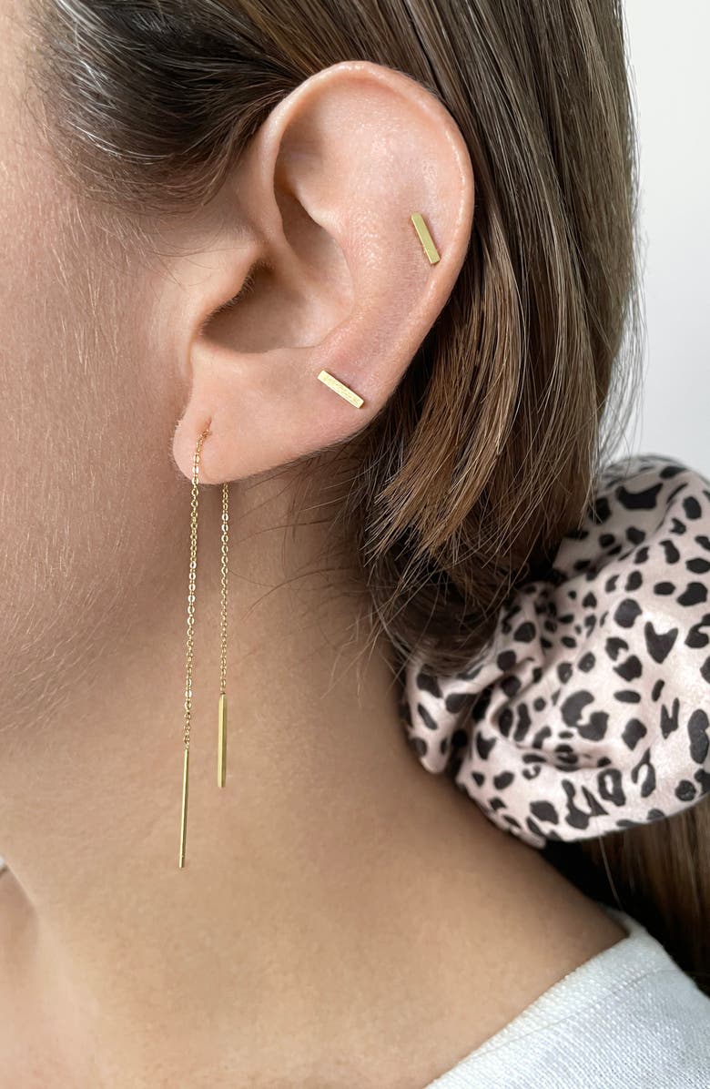 Adornia Water Resistant Threader Earrings, Alternate, color, Yellow