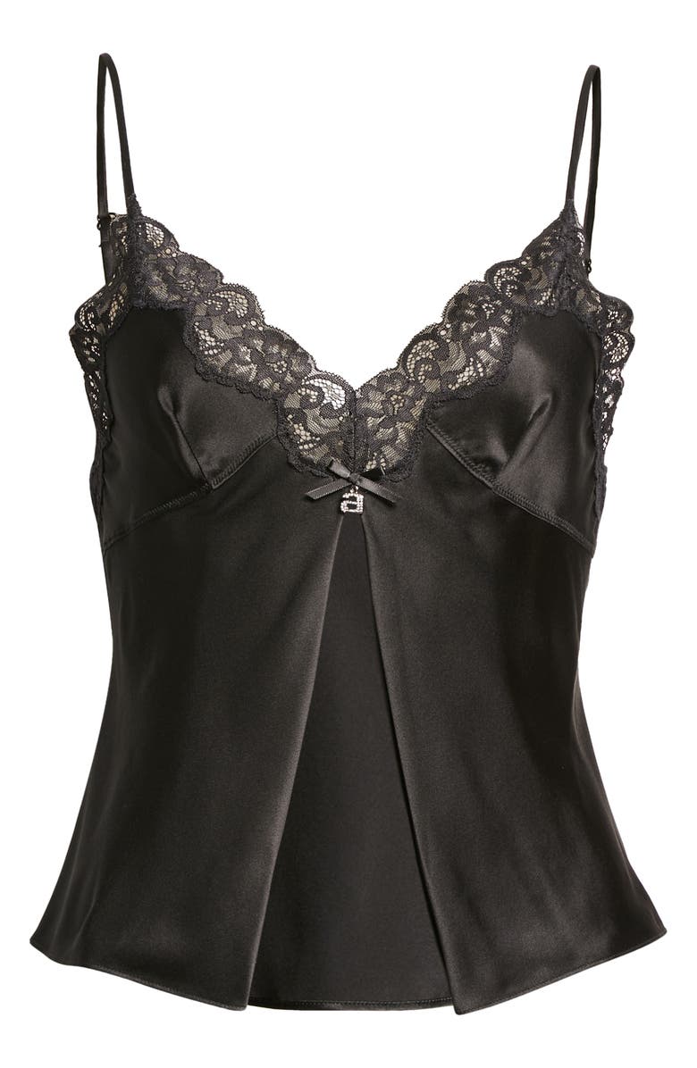 Alexander Wang Lace Trim Silk Charmeuse Butterfly Camisole, Alternate, color, 
