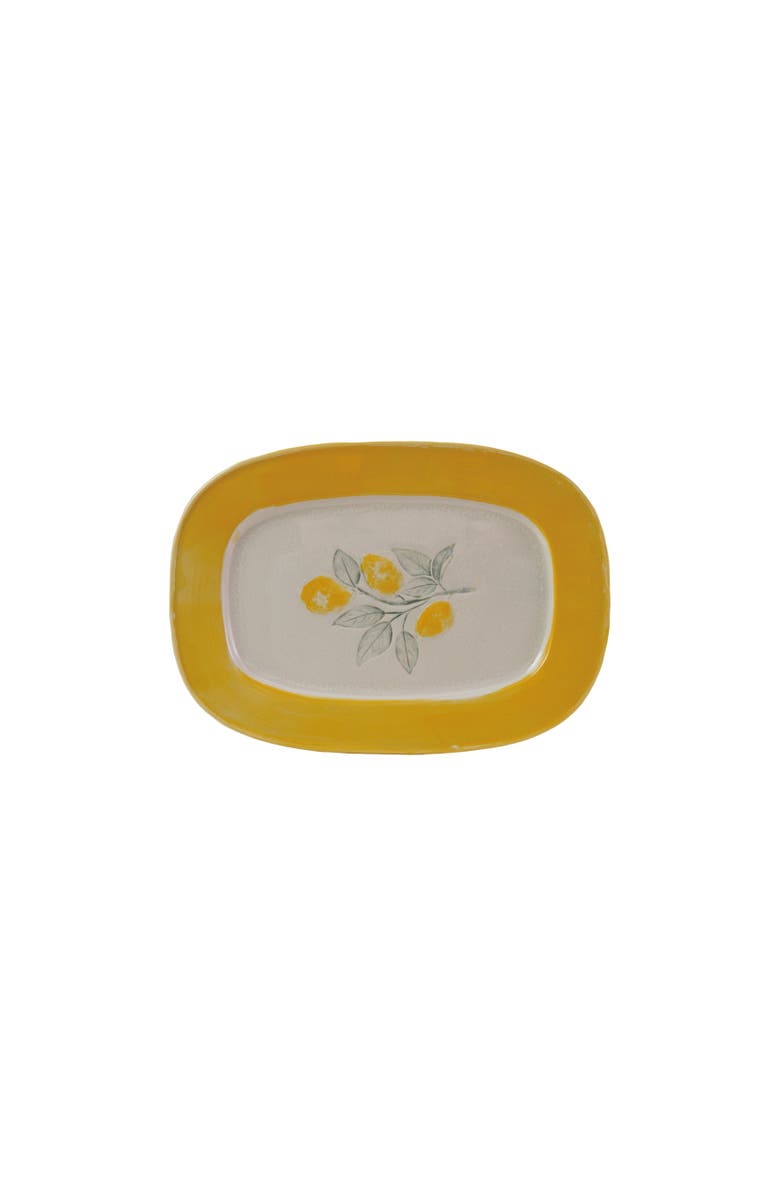 Storied Home Plate with Lemons, Main, color, Yellow