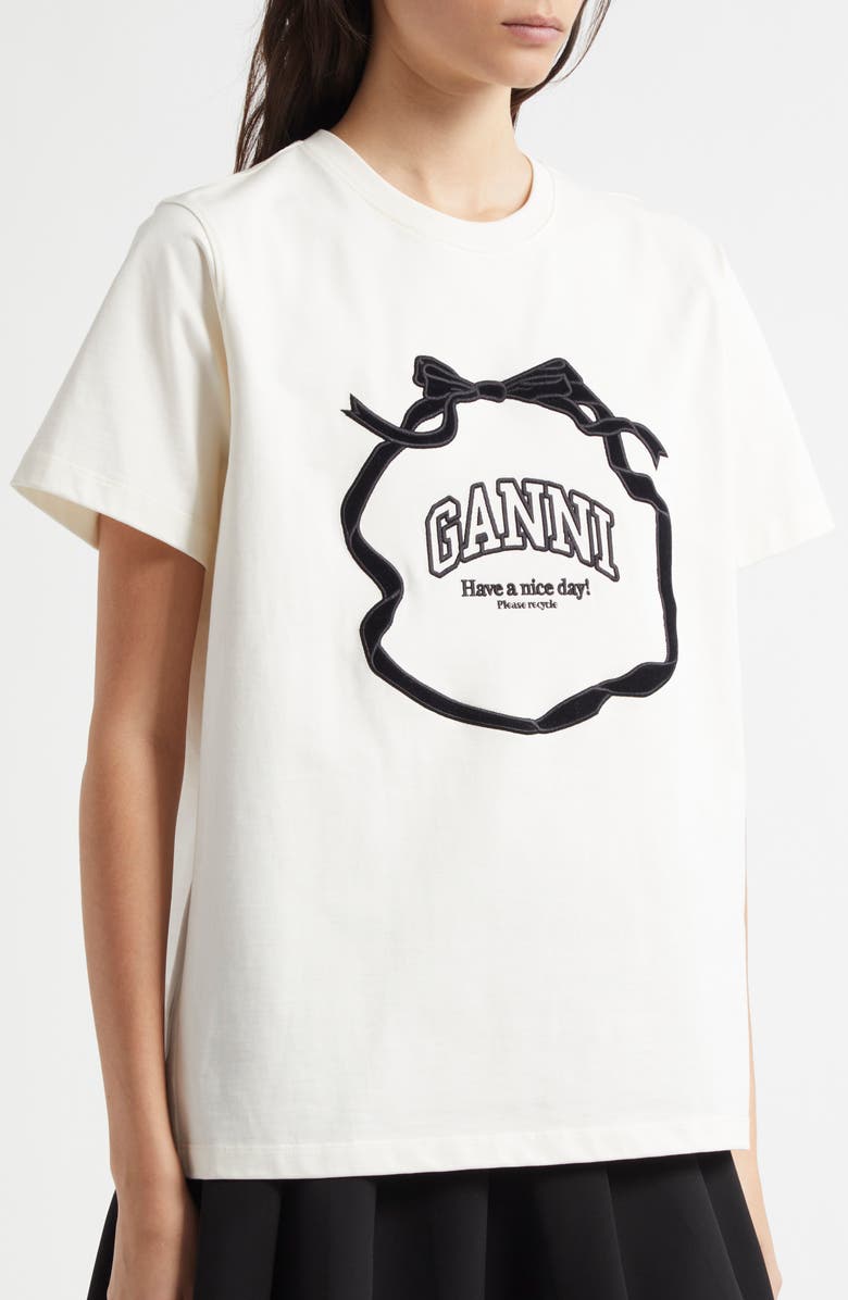 Ganni Logo Graphic Organic Cotton T-Shirt, Alternate, color,
