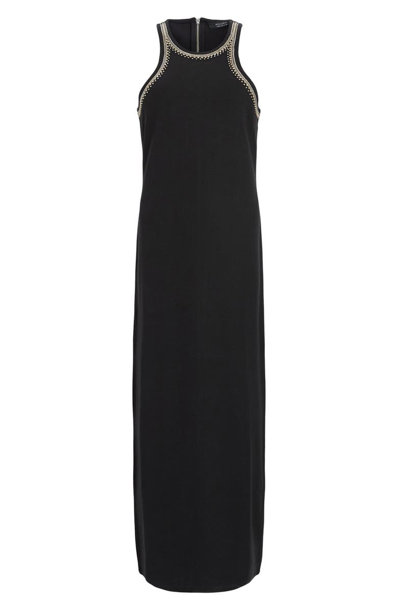 AllSaints Cassidy Beaded Tank Dress, Alternate, color, Black