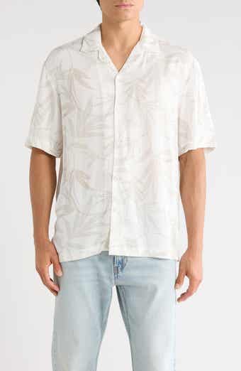 Relaxed Fit Palm Print Camp Shirt