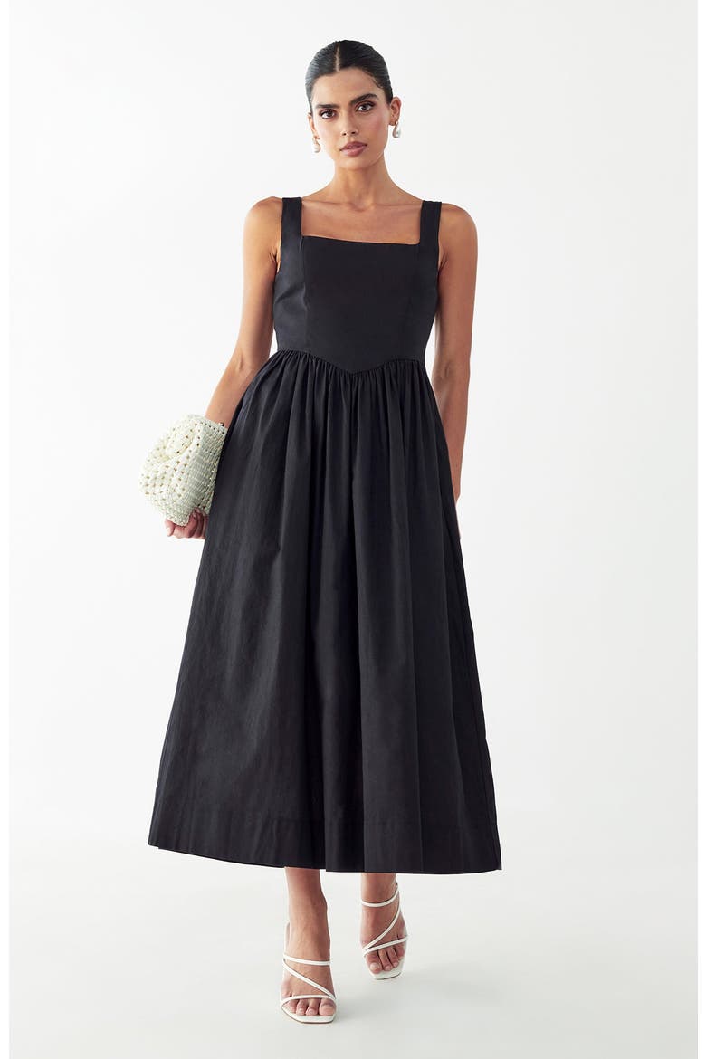 Lyla Midi Dress, Main, color, Black