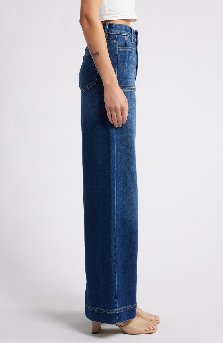 HIDDEN JEANS Patch Pocket High Waist Wide Leg Jeans, Alternate, color,