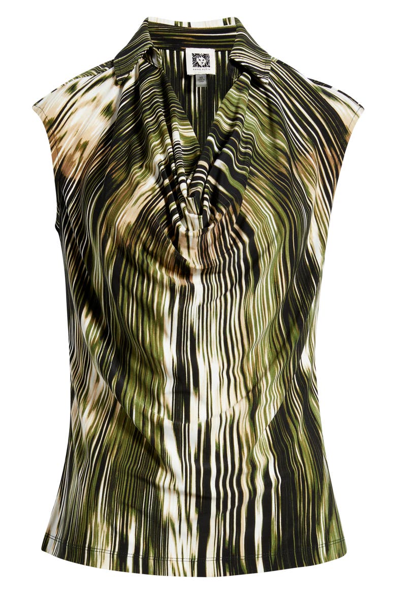 Extended Shoulder Cowl Neck Top, Alternate, color, BAY LEAF MULTI