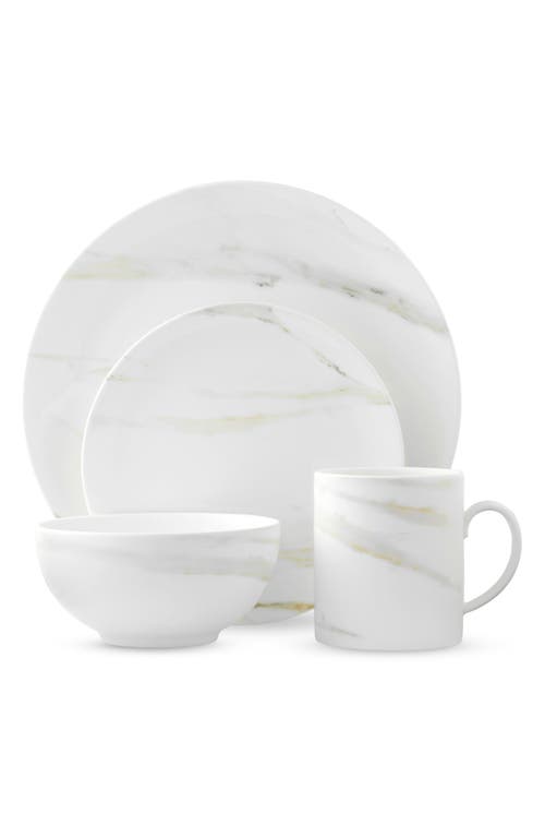 Vera Wang x Wedgwood Venato Imperial 4-Piece Bone China Dinnerware Place Setting in White 