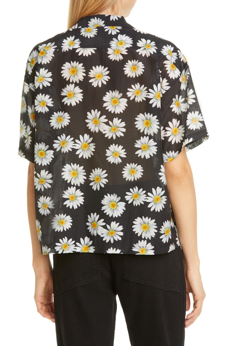 Resort Daisy Print Button-Up Shirt, Alternate, color, DAISY