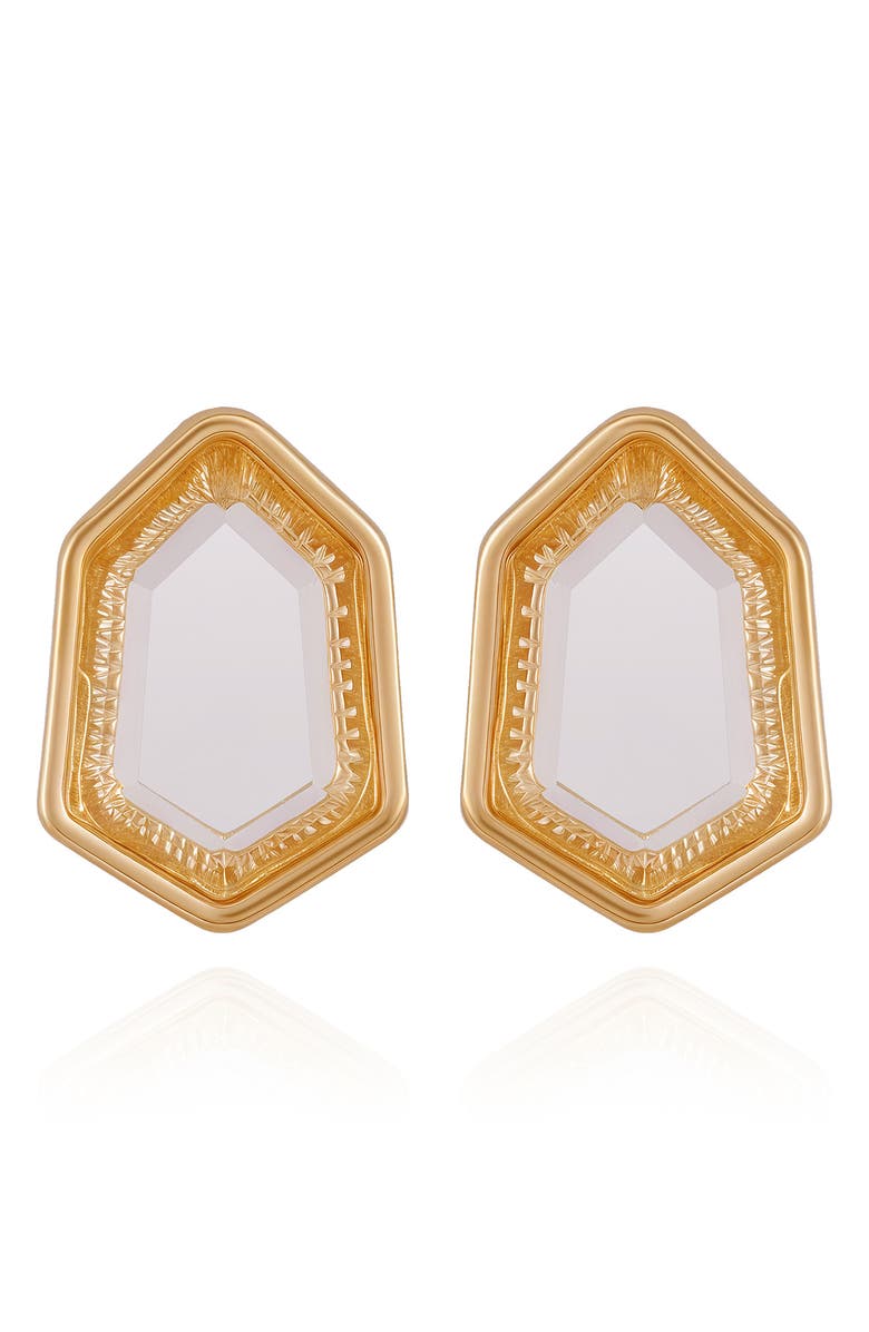 Vince Camuto Glass Stone Stud Earrings, Main, color, Gold Tone/ Glass