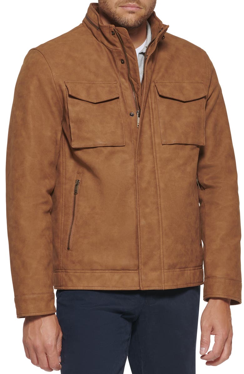 Dockers<sup>®</sup> Faux Leather Military Jacket, Alternate, color, Saddle