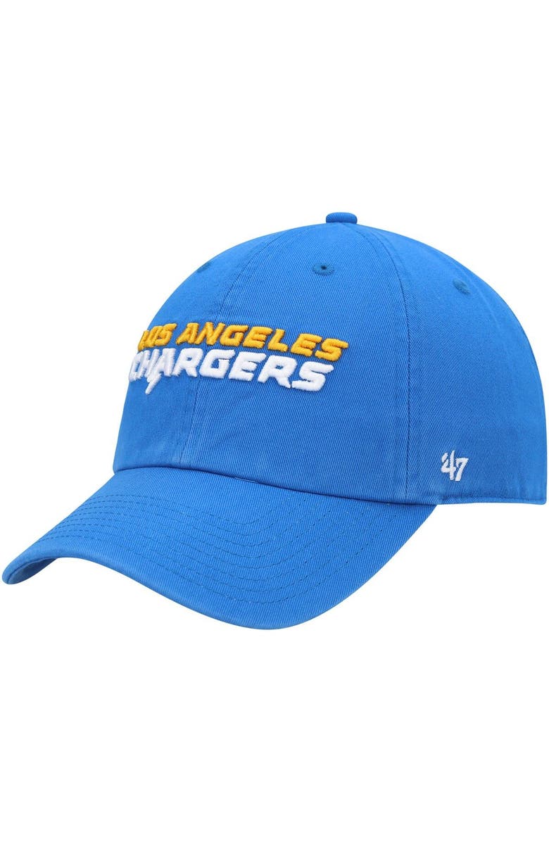 '47 Men's '47 Powder Blue Los Angeles Chargers Clean Up Script Adjustable Hat, Main, color,